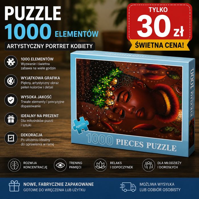 Puzzle 1000 elementów – Artystyczny portret kobiety