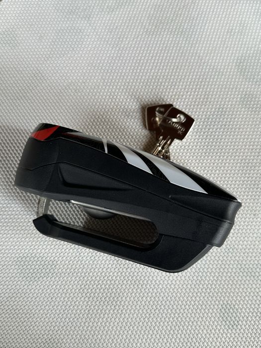 PREMIUM Blokada tarczy hamulcowej ABUS Detecto 7000 RS1 zabezpiecza motocykl rower ALARM 100dB !