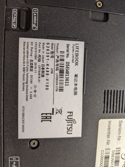 Ноутбук Fujitsu Lifebook U759 15.6 intel i3 8154 4.0Ghz    8Gb/256Gb