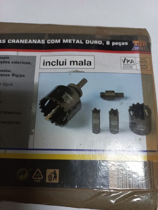Mala com conjunto de serras craneadas em metal duro Top Craft
