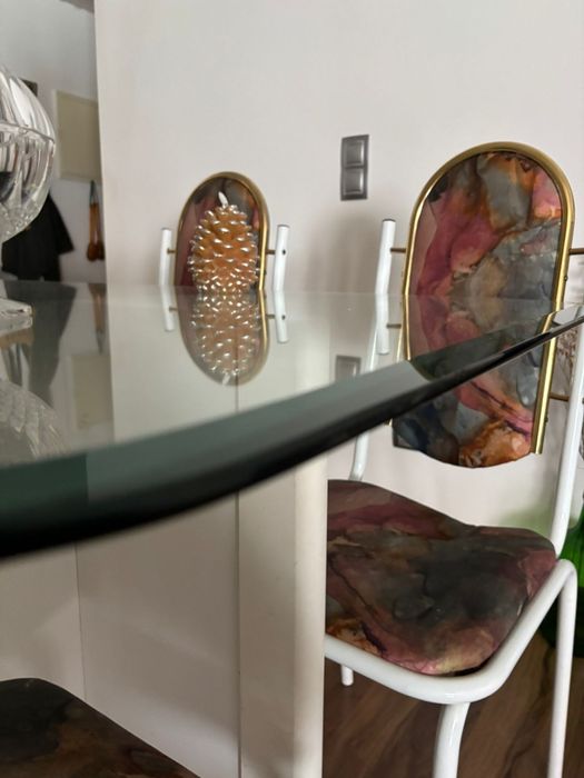 Mesa em vidro biselado