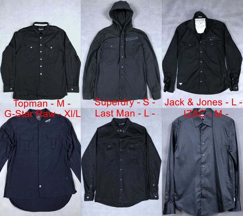 Рубашка Сорочка G-Star, Superdry, Topmam, Jack & Jones чорна чоловіча