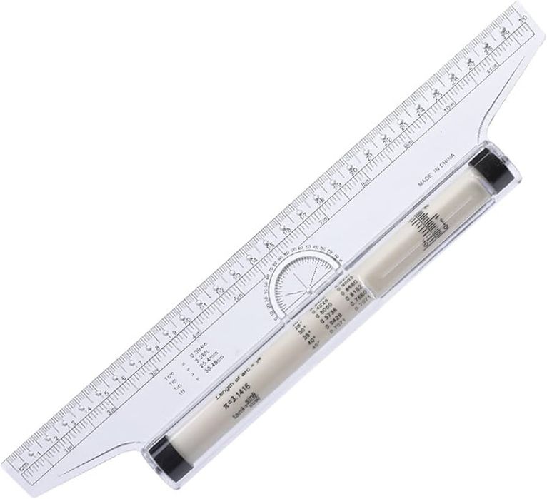 Linijka kreślarska z rolką rollerem podziałki 30 cm