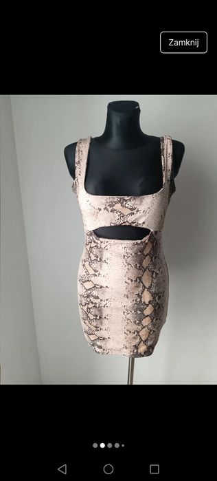 Sukienka o wzorze skóry węża XS-34