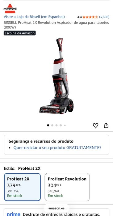 NOVA - BISSELL ProHeat 2X Revolution – Lava Sofás, Tapetes e Estofos