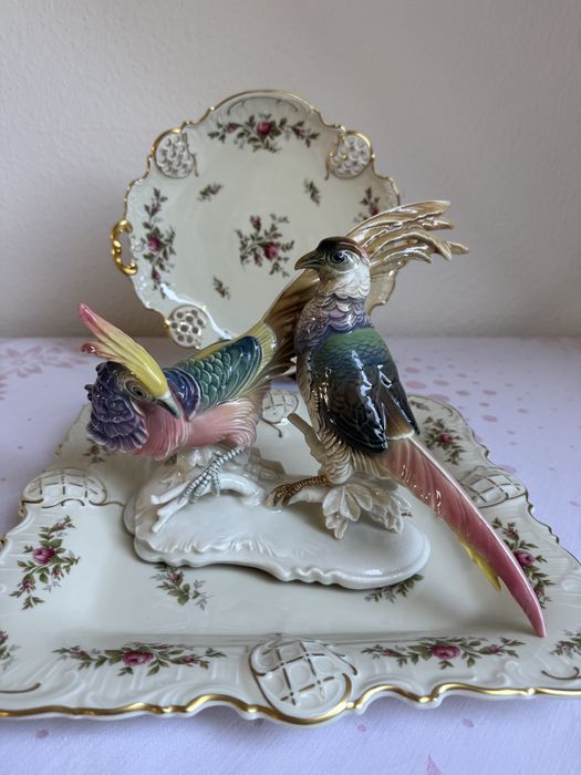 Porcelanowa figurka bażantów Karl Ens