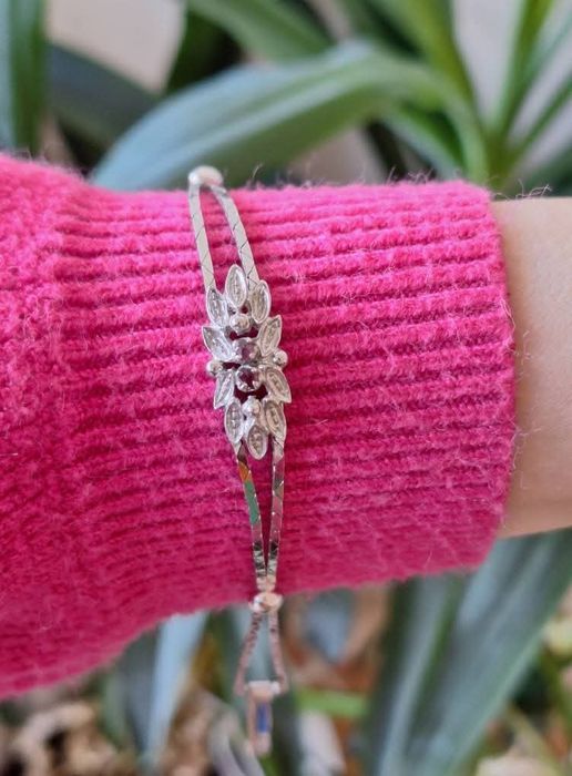 Śliczna srebrna bransoletka z szafirami srebro 835