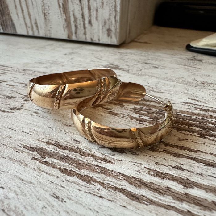 Złote duże kolczyki koła 585