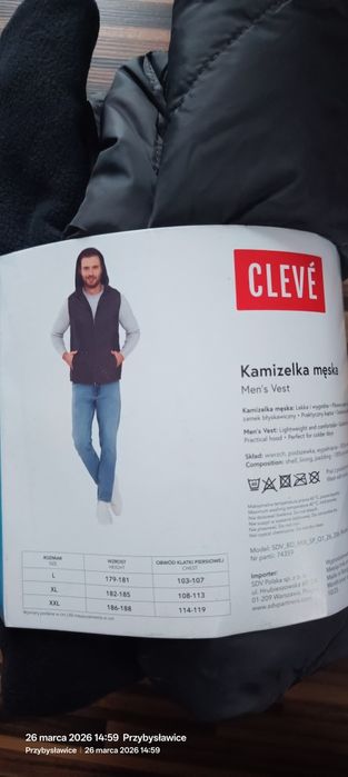Kamizelka, bezrękawnik męski nowy z kapturem xxl