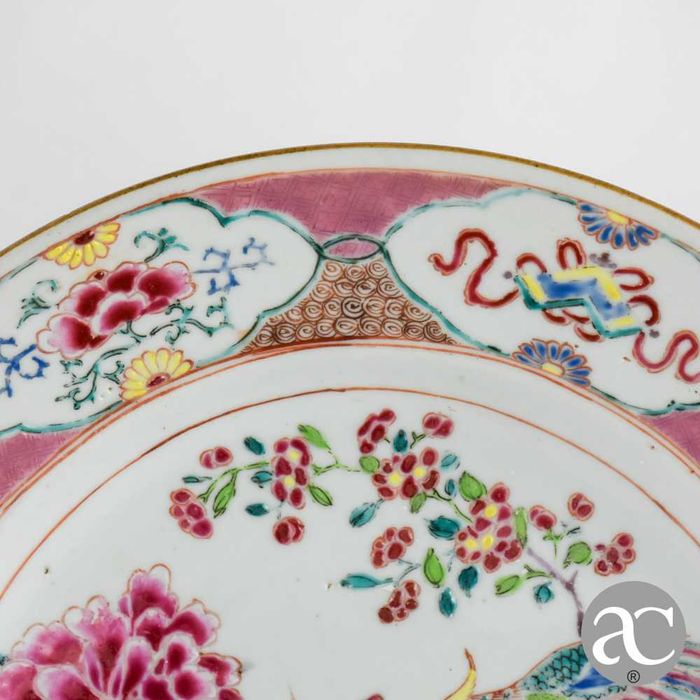Prato em porcelana da china, Dinastia Qing, período Qianlong, séc. XVIII