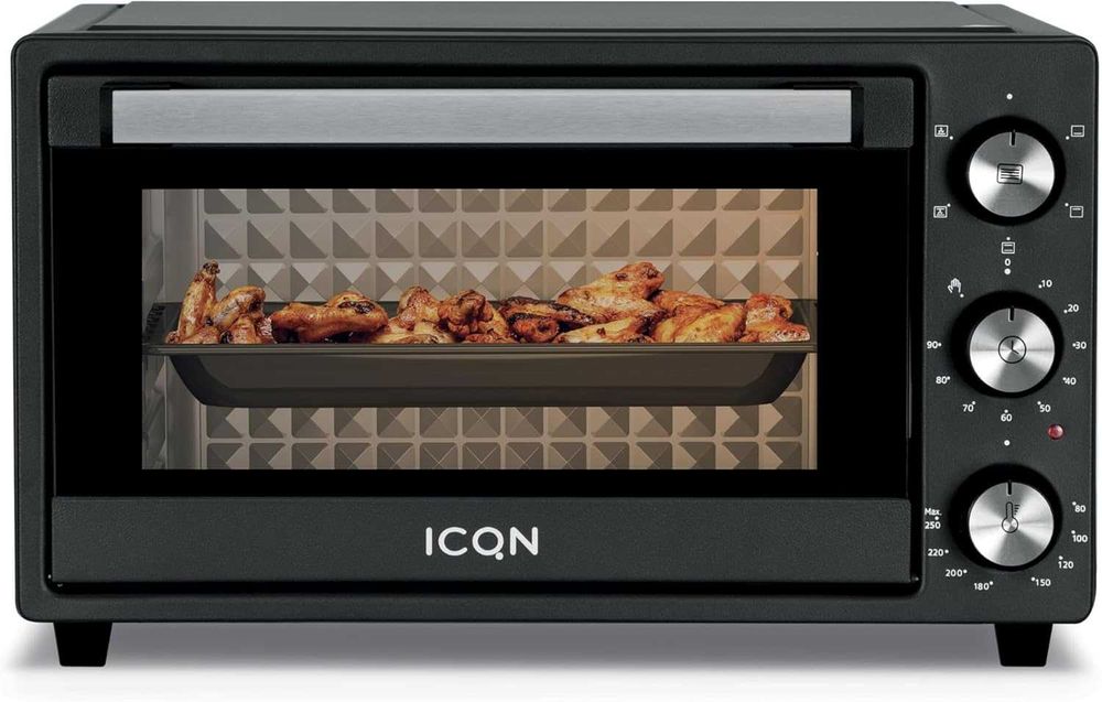 Mini piekarnik ICQN 20L 1500W MAX 240°C  5 funkcji Grilla Timer CZARNY