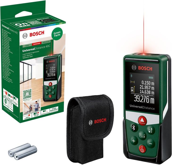 Bosch Home And Garden Dalmierz Laserowy Universaldistance 40 C (Precyzyjny Pomiar Odległości w Zakresie do 40 m, Komunikacja przez Bluetooth)