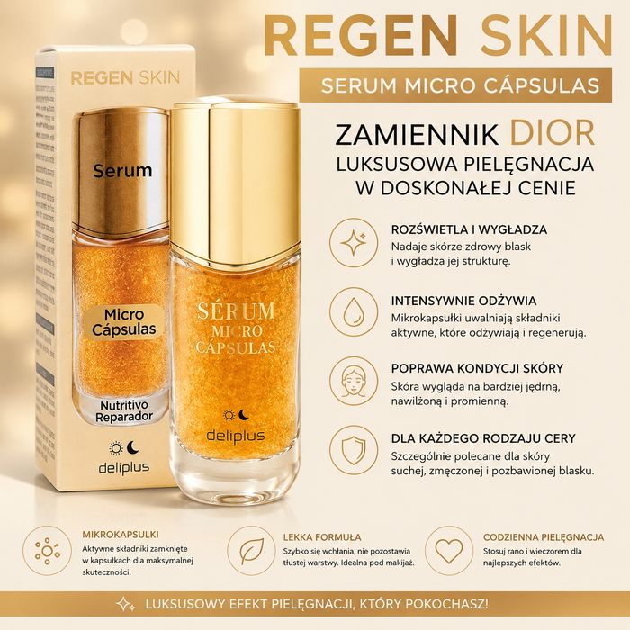 LUKSUSOWE SERUM REGENERUJĄCE Z KAPSUŁKAMI ANTI-AGE Deliplus Regen Skin