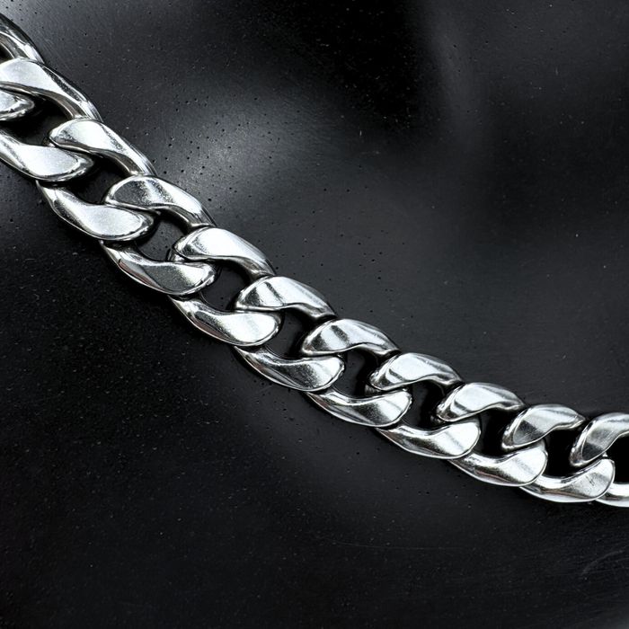 Bardzo Gruby Łańcuch Srebrny Pancerka 60cm / 9,5mm - Stal chirurgiczna