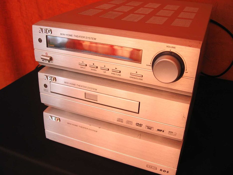 AEG Wieża Wzmacniacz Amplituner+CD Tuner z RDS+DVD Mp3 końcówka mocy