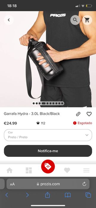 Garrafa Hydra  3.OL Black Prozis