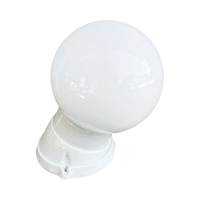 Kinkiet biały, industrialny Lindner, Niemcy, lata 60.