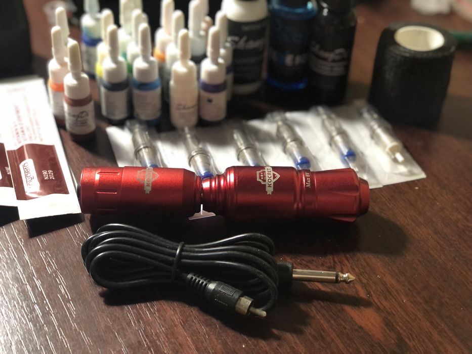 Тату машинка з набором красок