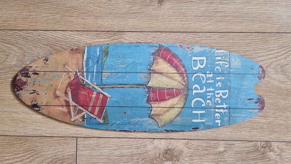 Deska surfingowa dekoracyjna, na ścianę.