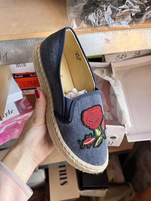 ЛІКВІДАЦІЯ СКЛАДУ! Жіночі джинсові сліпони мокасини сині еспадрильї