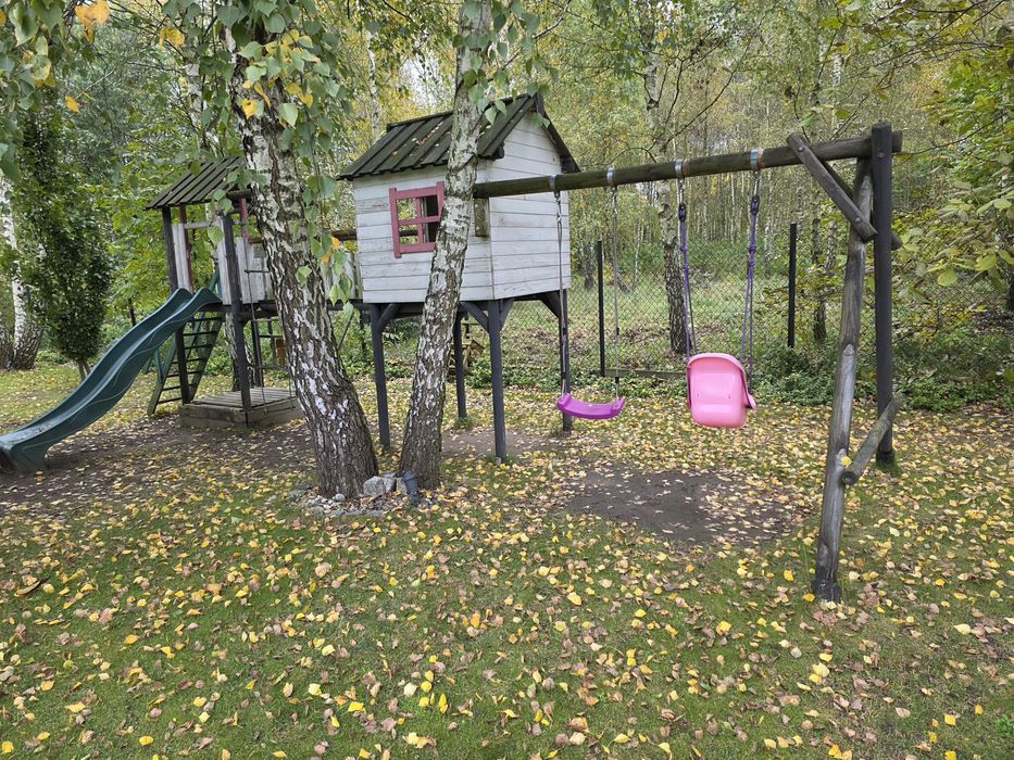 PLAC ZABAW XXL Zjeżdżalnia Domek dla dzieci 2x Huśtawka Piaskownica