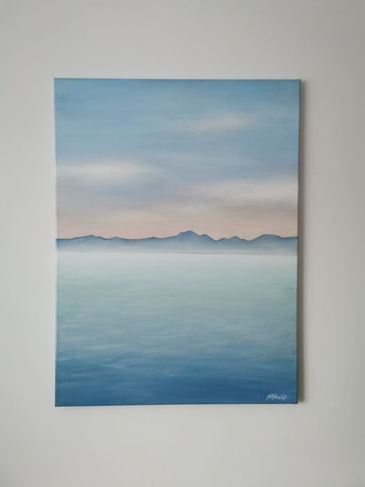 Obraz ręcznie malowany morze płótno akryl 60x80cm
