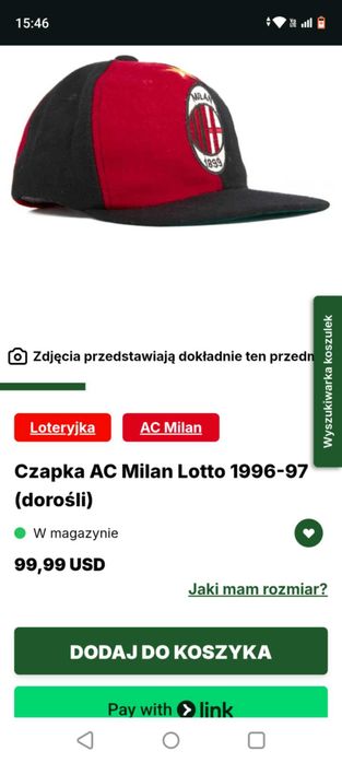 czapeczka Ac Milan Lotto vintage