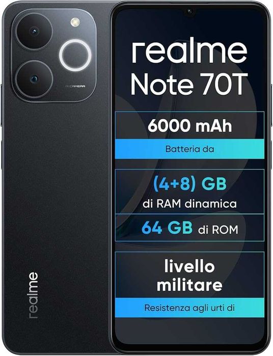 Smartfon Realme 70t 6.74" 4/64, 6000mAh Stan nowego, 2025, gwarancja, 2SIM