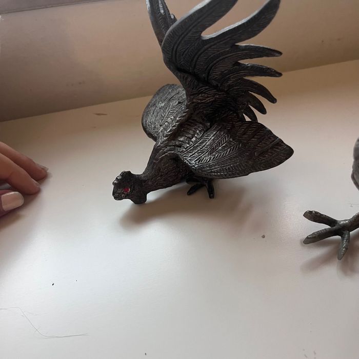 Conjunto de estatuetas vintage – 2 galos + faisão decorativo