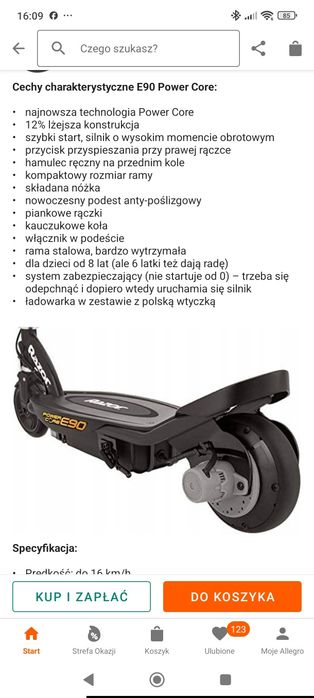 Hulajnoga elektryczna Razor Nowa