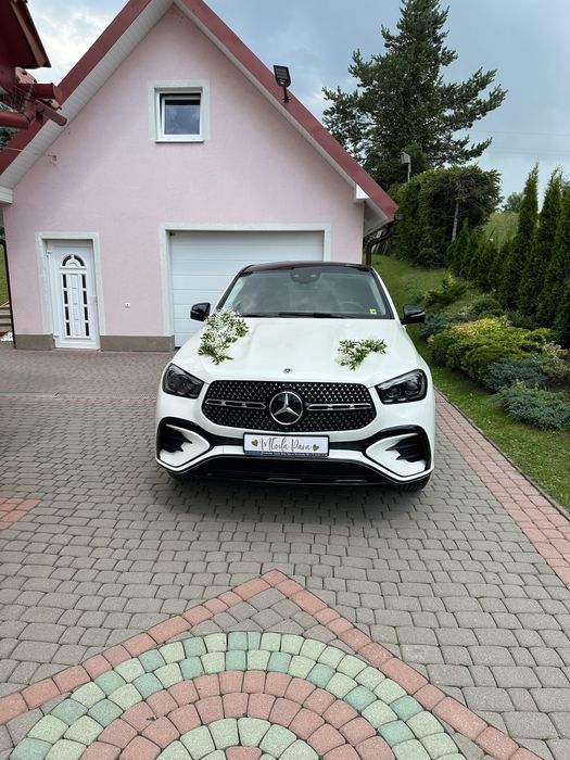 Samochód Biały Mercedes GLE Coupe auto do ślubu AMG Nowy Sacz okolice