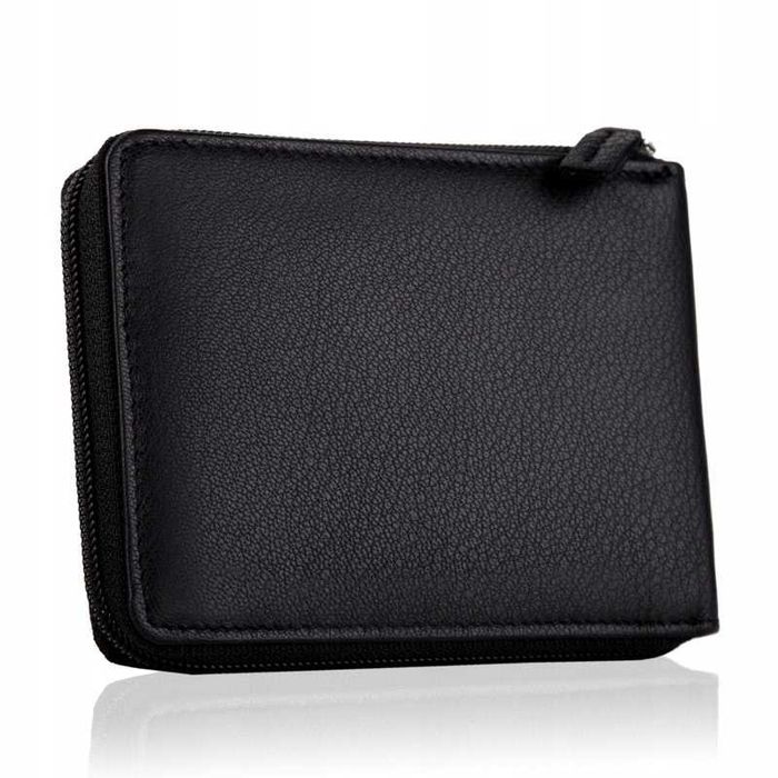 Portfel Męski BETLEWSKI Czarny Skóra Naturalna Bez Zapięcia RFID