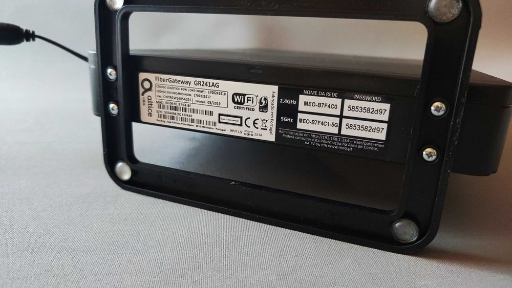 Router MEO FiberGateway GR241AG – Internet de Alta Velocidade (Fibra)