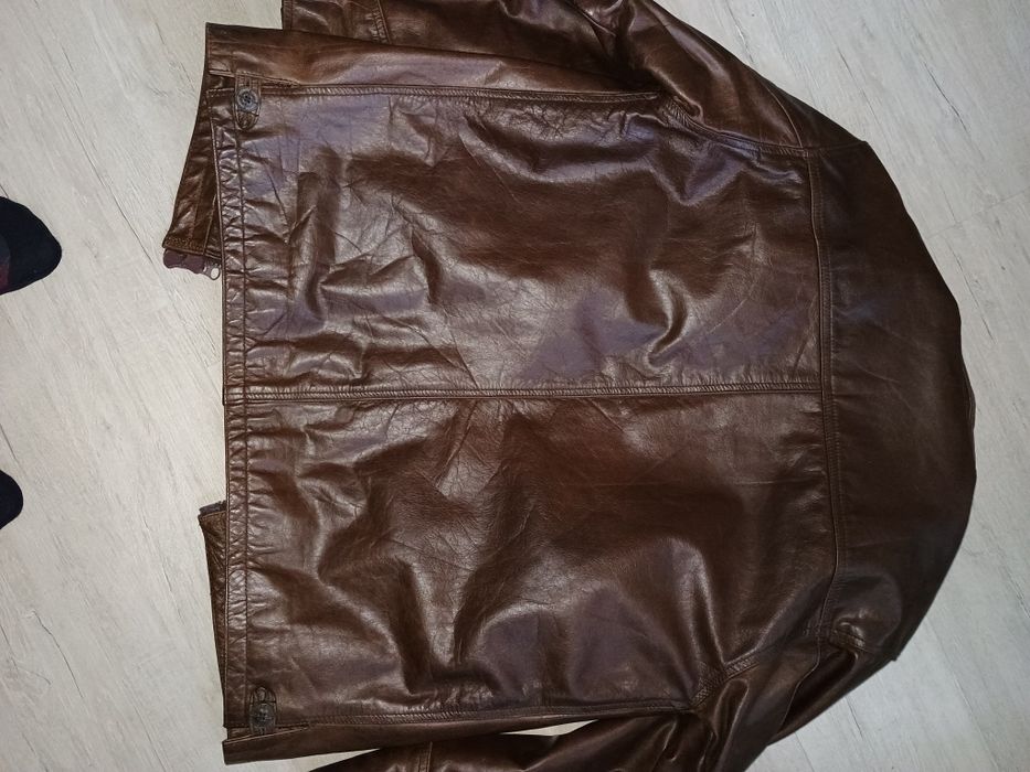 Кожаная куртка мужская утепленная длинная