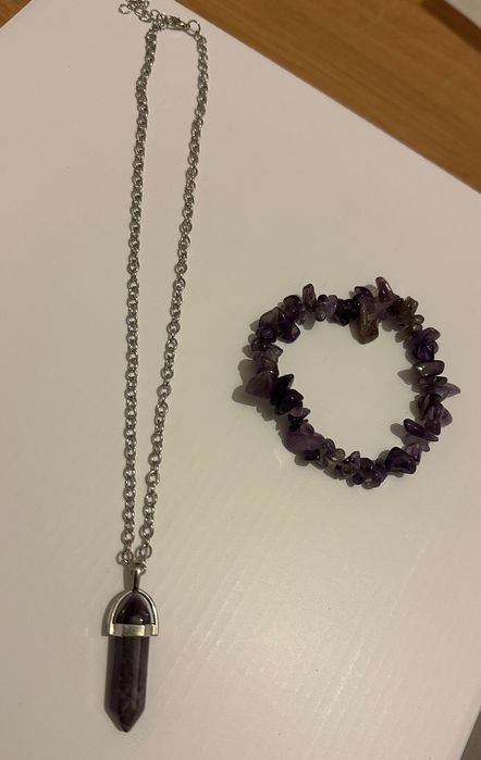 Colar + Pulseira Roxo