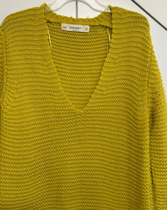 Zara ciepły sweterek damski M-L zółty