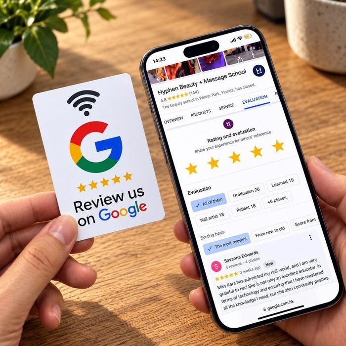 NFC-табличка для швидкого збору відгуків у Google