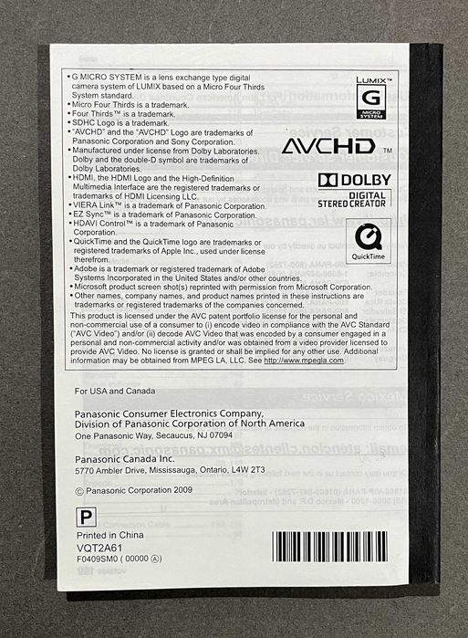 Manual Panasonic DMC-GH1K
