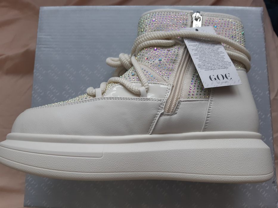 Buty goe śniegowce 37 błyszczące cekiny
