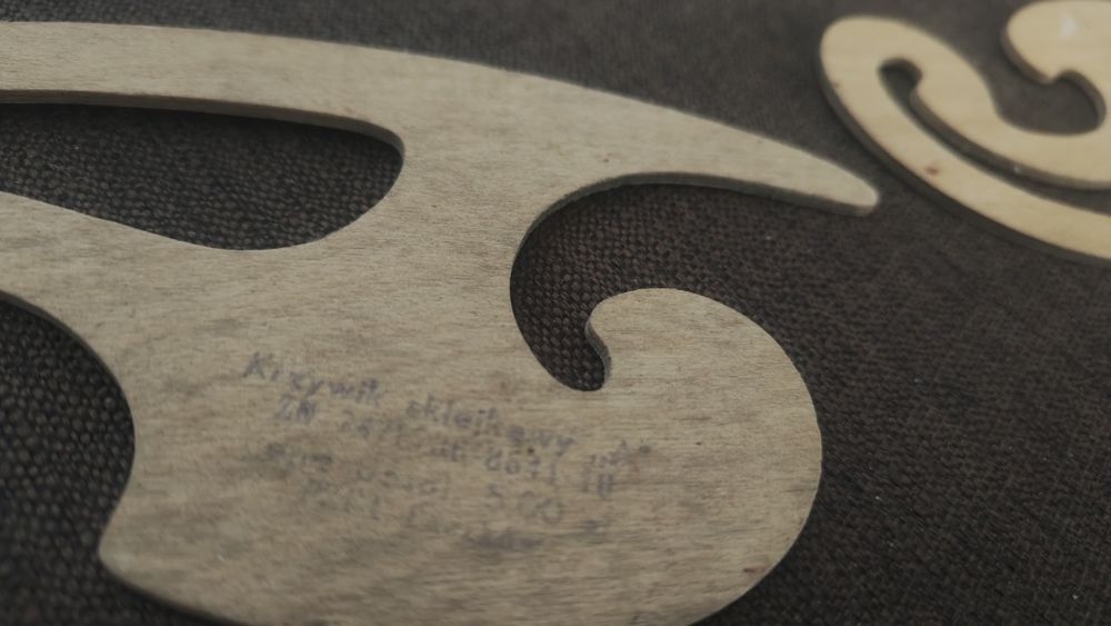 Drewniane krzywiki kreślarskie prl