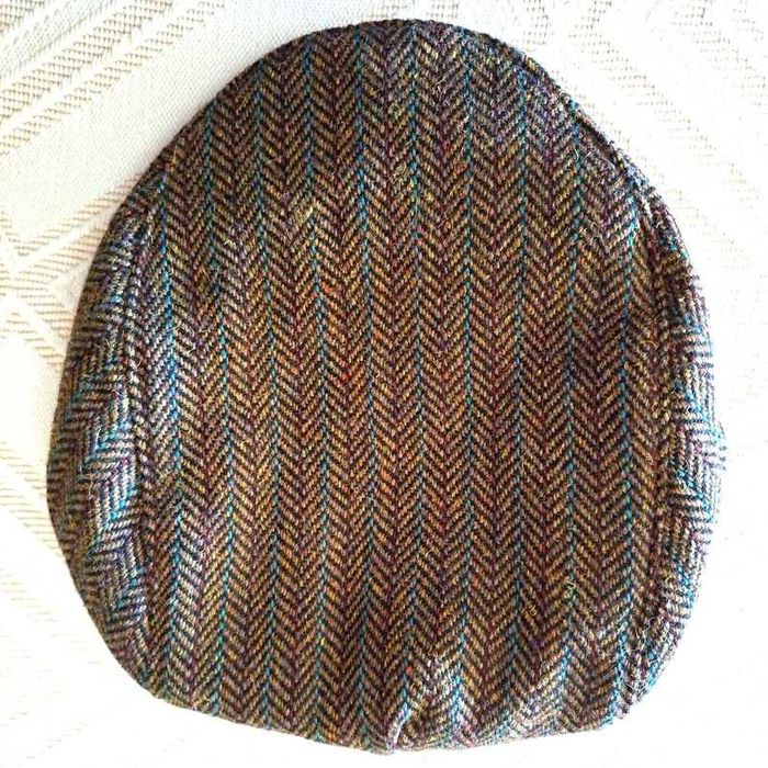 Boné em tweed masculino de espinha de peixe_Tamanho L