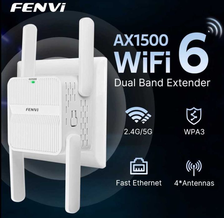 Підсилювач сигналу Ретранслятор Репітер FENVI 5Ghz AX1500 WiFi 6