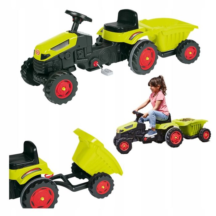 Traktor Na Pedały Z Przyczepą Traktorek Napęd Łańcuch 50kg