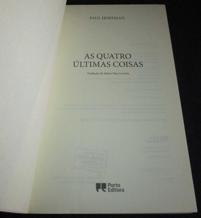 Livro As Quatro Últimas Coisas Paul Hoffman