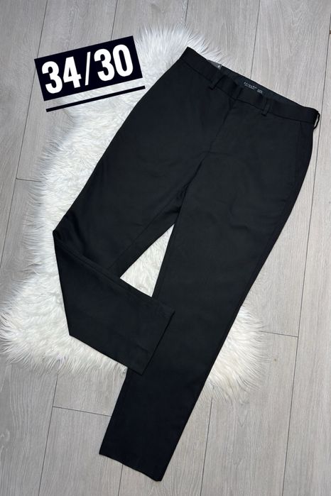 Primark eleganckie spodnie męskie czarne 34/30 regular fit wizytowe