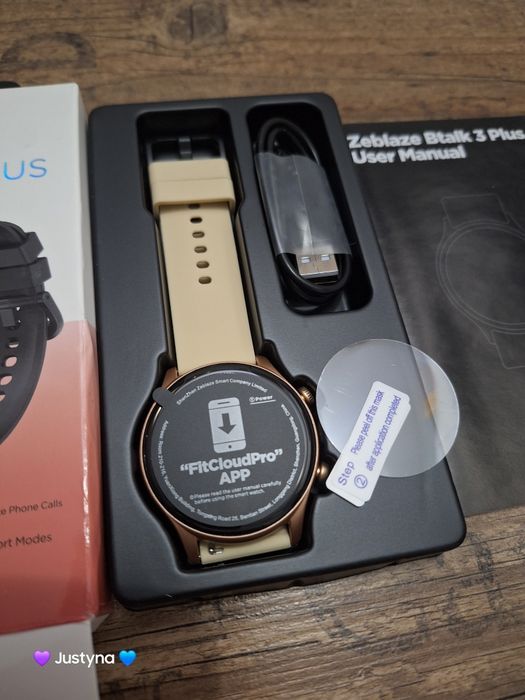 Nowy smartwatch zeblaze btalk 3 plus - champange Gold