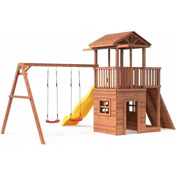 Дитячий ігровий майданчик-будиночок SportHouse-19 гірка і 2 гойдалки