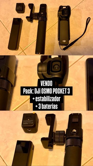 DJI Osmo pocket 3 + estabilizador +3 baterias