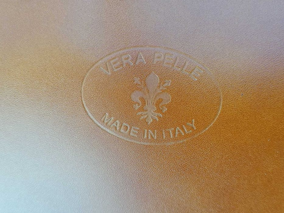 Nowa włoska skórzana torebka Vera Pelle shopper A4 Camel