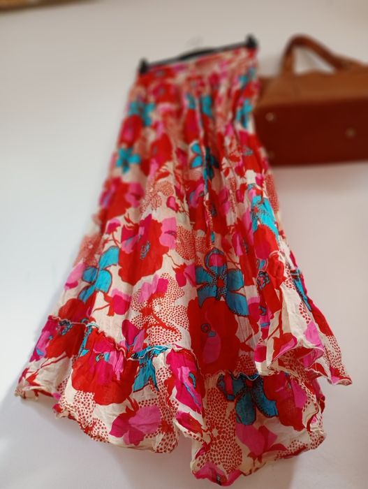 Letnia sukienka maxi cieniutka bawelna kwiaty Miss Selfridge M